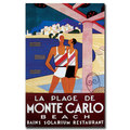 Trademark Fine Art 'La Plage de Monte Carlo Beach' Canvas Art, 16x24 V7072-C1624GG